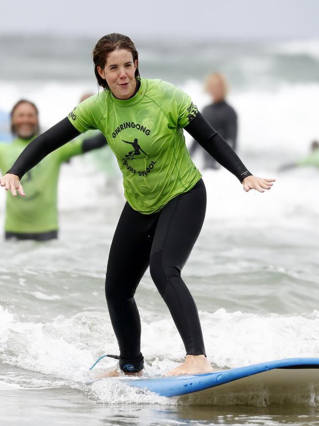 Bec Machelski riding a wave. Picture: Sam Ruttyn