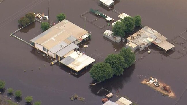 Houses in Forbes were inundated with floodwaters. Picture: 7 News