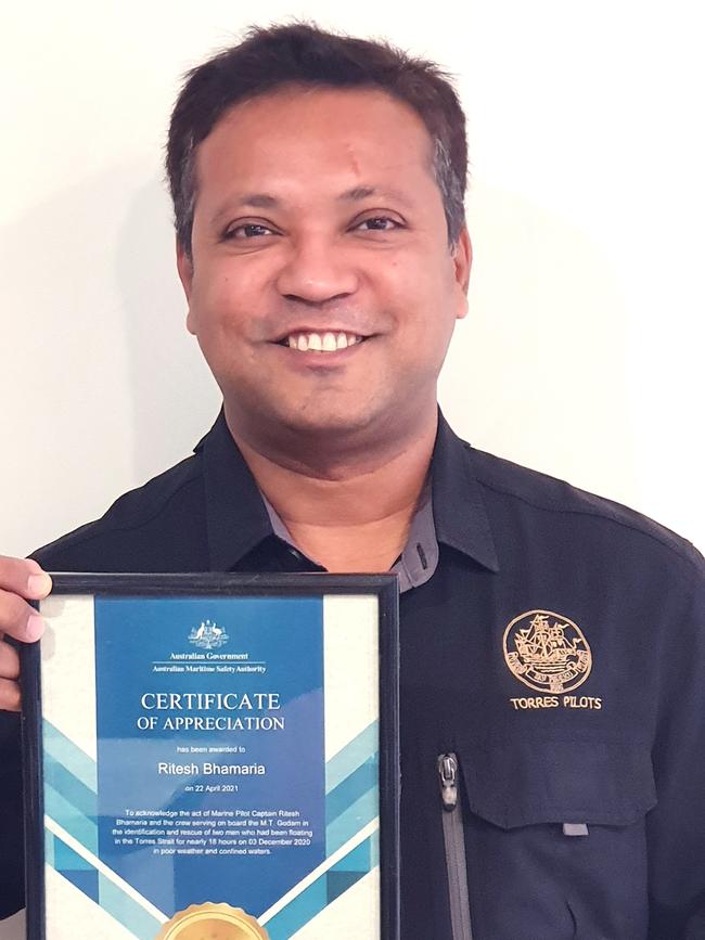 Australian Pilot Captain Ritesh Bhamaria has been recognised by AMSA and the International Marine Organisation for his exceptional bravery at sea.