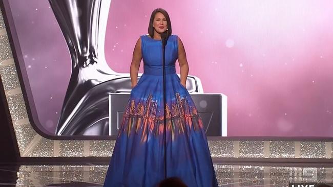 Julia Morris and her light up dress. Picture: Channel 9