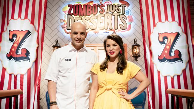 Adriano Zumbo and Rachel Khoo in Zumbo's Just Desserts. Picture: Supplied