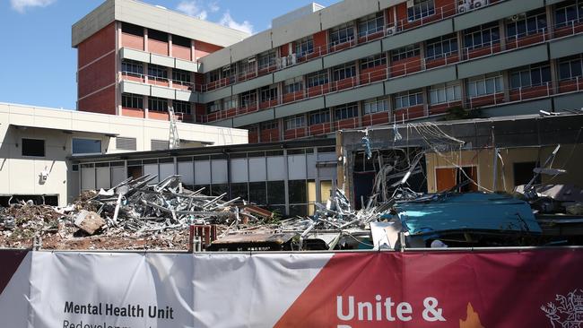 The old Cairns Hospital Mental Health unit on Kerwin Street is demolished. A new mental health facility is being built to replace it. PICTURE: BRENDAN RADKE