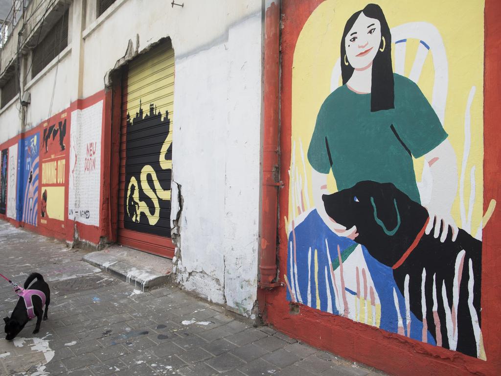 Making art, not war: wall paintings on Tel Aviv streets highlight children currently held hostage in the Gaza Strip. On Tuesday night, Israel and Hamas agreed to a four-day pause in fighting that would include the release of 50 hostages held in Gaza, as well as 150 Palestinian prisoners in Israel. Picture: Amir Levy/Getty Images