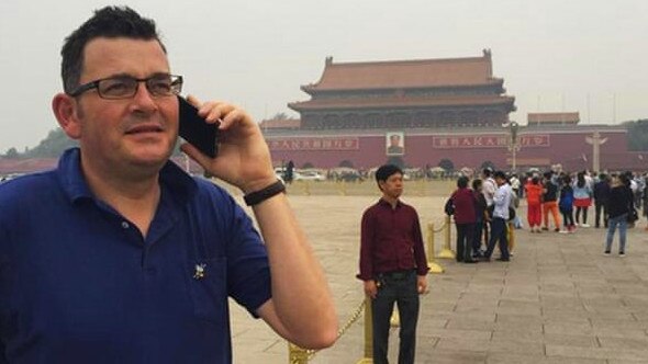 Premier Daniel Andrews on a previous China trip. Picture: Twitter