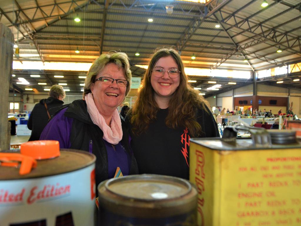 Enjoying the 2023 Toowoomba Antique Collectable Fair and Car Show are (from left) Muriel and Katie Garrod. Picture: Rhylea Millar