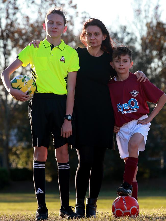 Penshurst mother Janet Grbevski with sons James, 14, and Lucas, 9. Picture: Toby Zerna