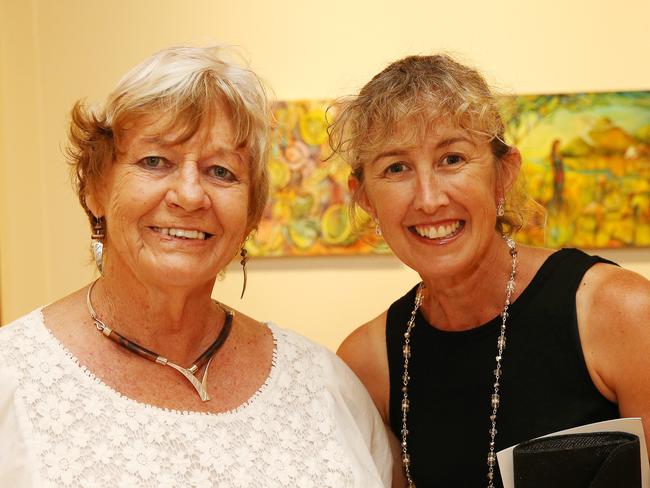 <p>Barbara Hardy and Louise Broadbent and members of the Cairns Art Society celebrated their 69th Annual Art Exhibition at the official opening of the exhibition at the Cairns Regional Gallery. PICTURE: JUSTIN BRIERTY</p>