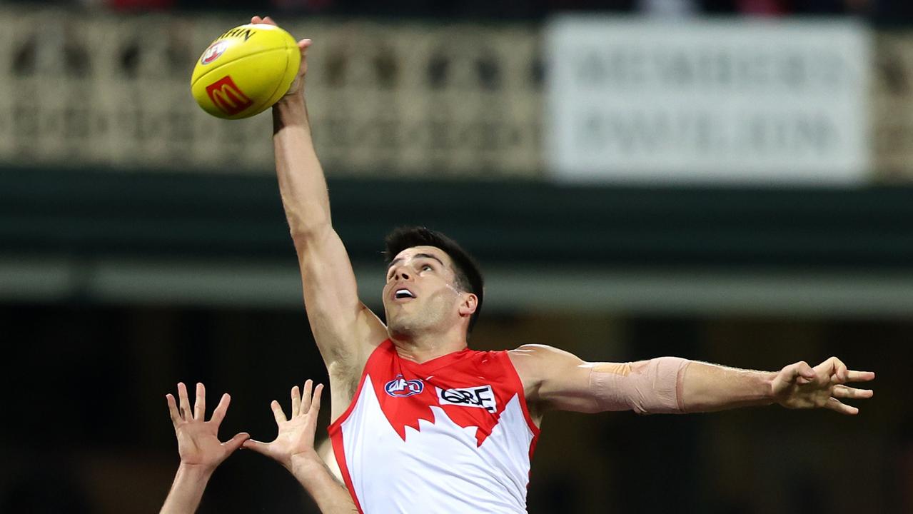 The Swans will definitely be without Lewis Melican after he suffered a hamstring injury. Picture: Mark Metcalfe/AFL Photos/via Getty Images