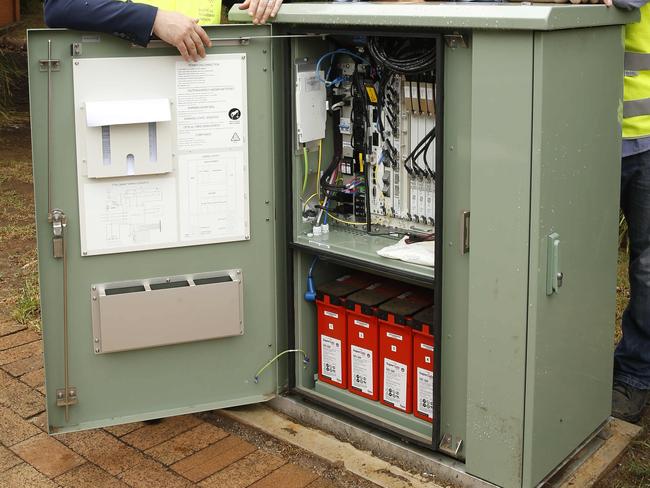 A cabinet where the NBN connects fibre to copper lines.