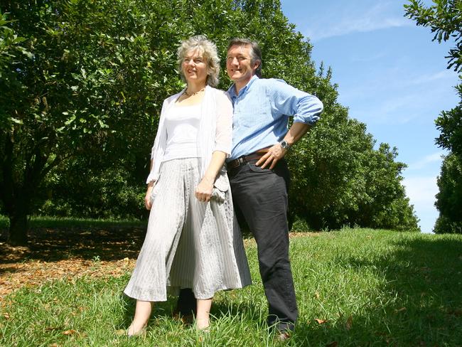 Martin and Pamela Brook ... Owners of Brookfarm in Byron Bay, a premium macadamia producer and 2007 Telstra Australian Business of the Year. Picture: Supplied.