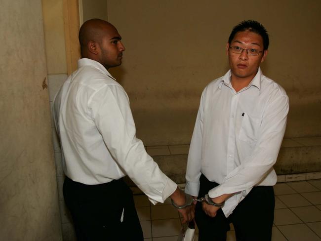 Myuran Sukumaran and Andrew Chan before their trial in February 2006.