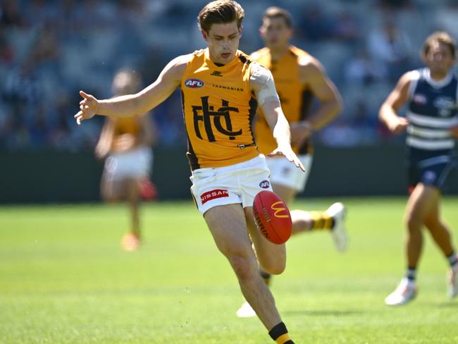 Will Day kicks the ball. Picture: Getty Images