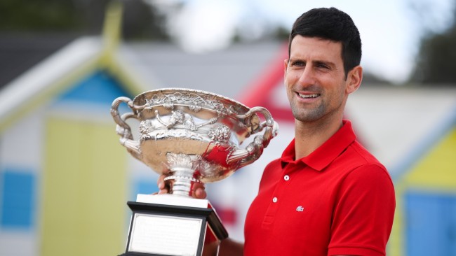 Nine time Australian Open champion Novak Djokovic has not confirmed his vaccination status and could miss the chance to defend his title. Picture: Hu JingChen/Xinhua via Getty