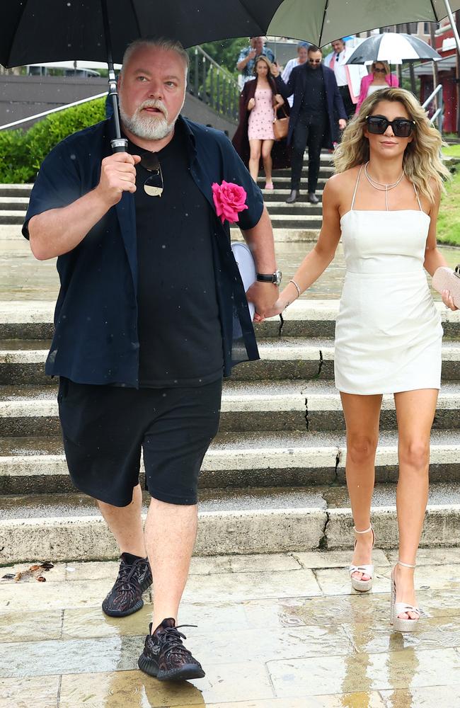 Big reveal … Expectant parents Kyle Sandilands and Tegan Kynaston. Picture: Matrix Media