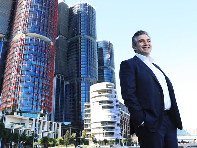 8/9/21: Lendlease CEO & MD Tony Lombardo at Barangaroo in Sydney which was built by Lendlease. John Feder/The Australian.