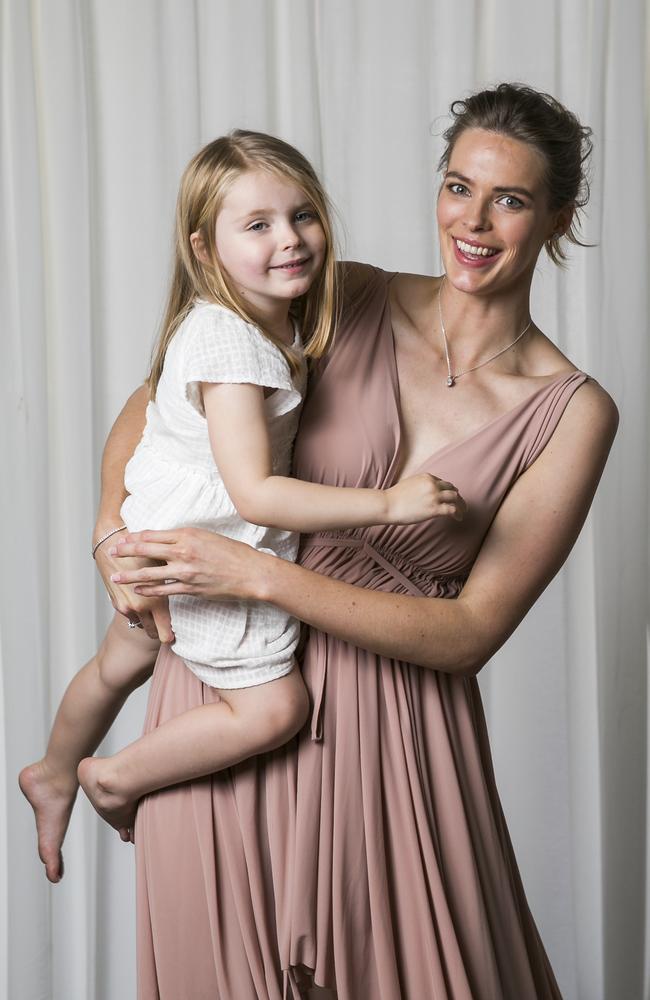 Model Robyn Lawley and daughter Ripley, 3. Picture: Dylan Robinson