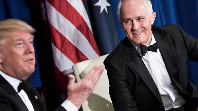 A leaked video of PM Malcolm Turnbull mocking US president Donald Trump has failed to raise the Coalition’s approval rating. Picture: AFP Photo / Brendan Smialowski