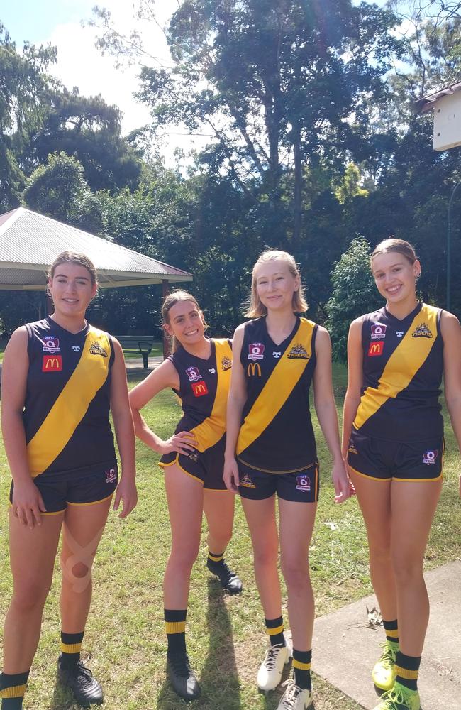 Ella Gonsal, Coco Colefax, Elise Devery and Bella Gleed of Tweed Coast - what great defenders.