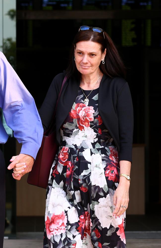 Tamborine Mountain State High Principal Tracey Brose leaves Southport Court after the first day of her defamation case. Picture: Adam Head