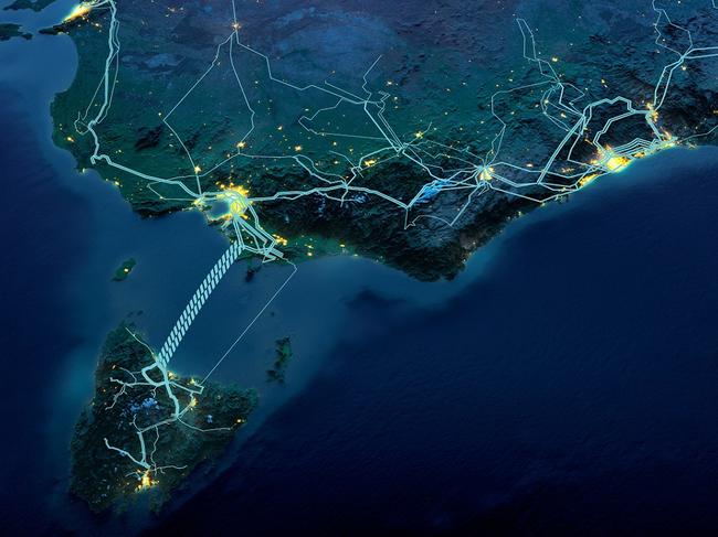 Marinus Link route from space – artist's impression (1)