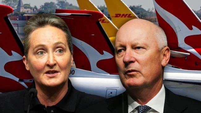 Qantas Group CEO Vanessa Hudson, left, and Chairman Richard Goyder.