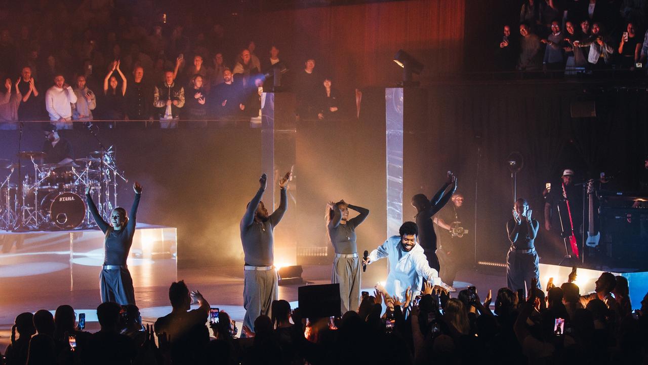 “Alien” monoliths and stunning dancing; Khalid brought a special show to Oz. Picture: Jordan Munns / Supplied.