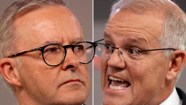 Anthony Albanese trounced Scott Morrison in the first and last leaders’ debate, while the second ended in a tie. Picture: Toby Zerna