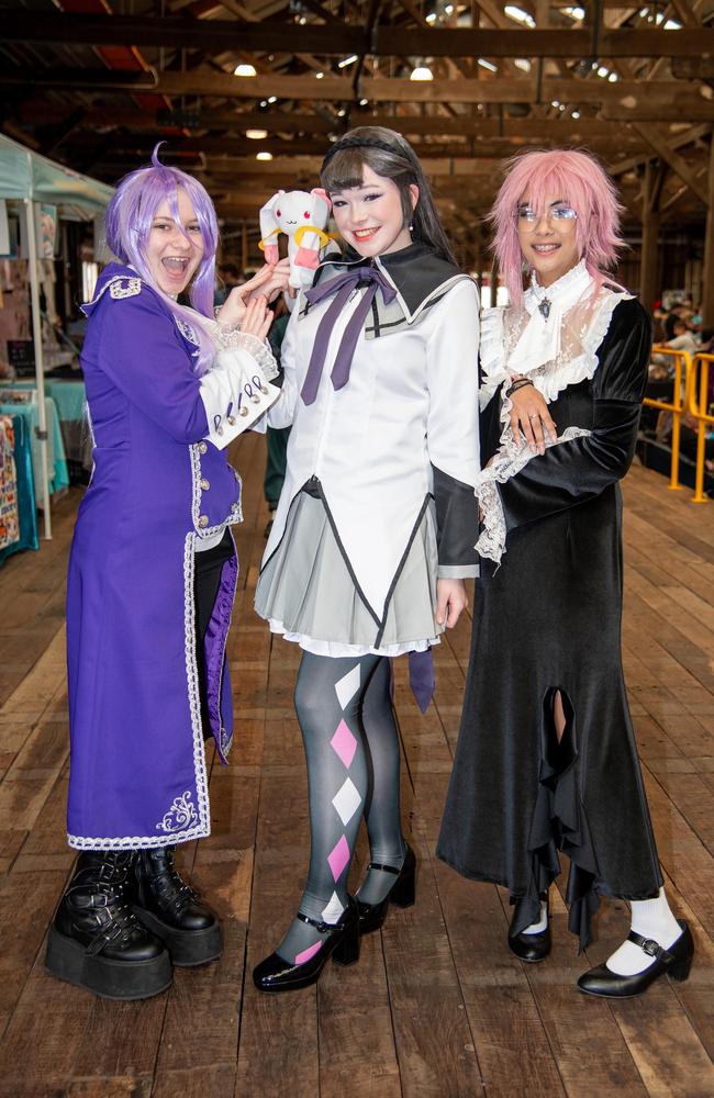 Madison Smith - Duke Venomnia, Erin McNaughton - Homura Akemi and Sabriya Bumatay - Crona. Comic-Gedden at the Goods Shed.Sunday June 30th, 2024