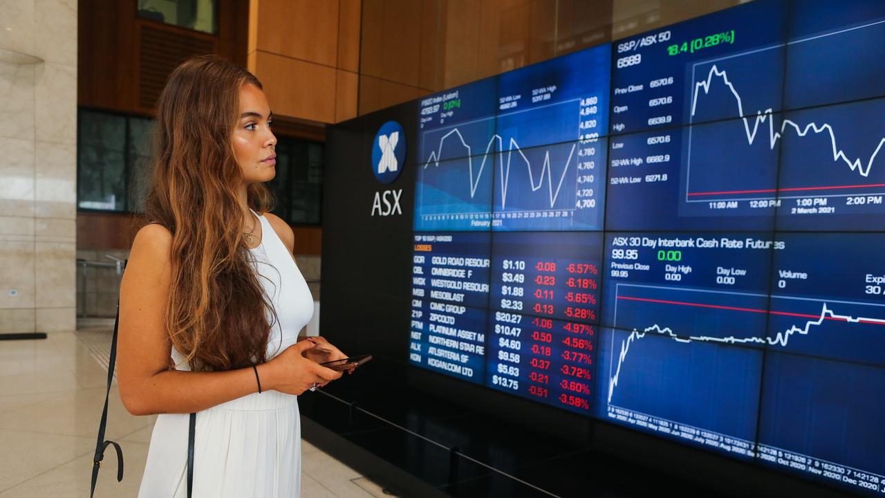 The S&amp;P/ASX 200 index closed at a record high, jumping 35 points. Picture: NCA NewsWire/Gaye Gerard