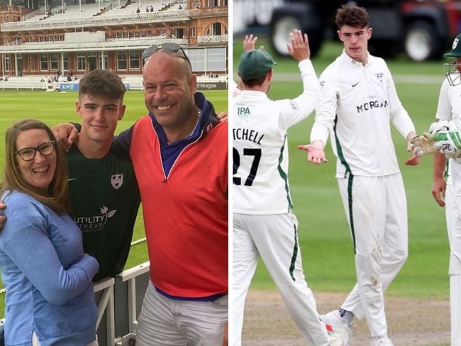 Josh Baker with his parents and in action. Photos: Instagram