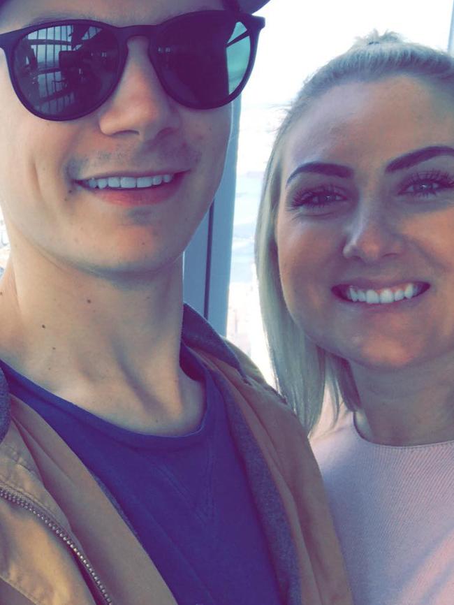 Dylan and Tayler Thomas are honeymooning in the US. Picture: Supplied.