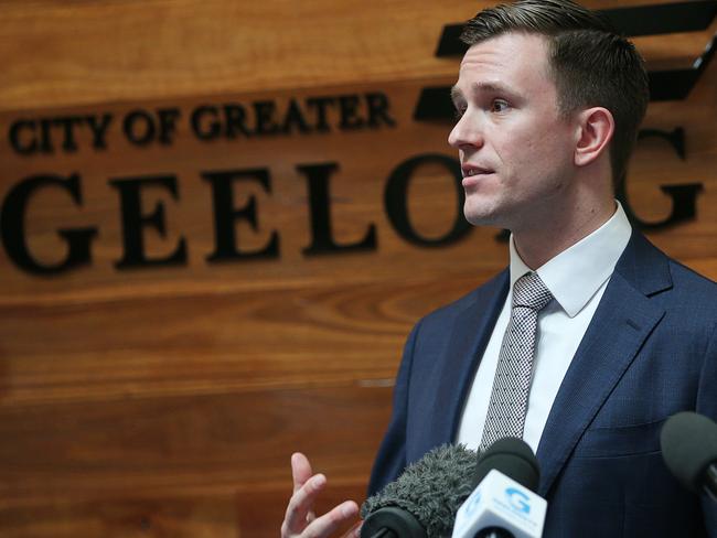 Geelong Mayor Trent Sullivan. Comm Games presser. Picture: Alan Barber