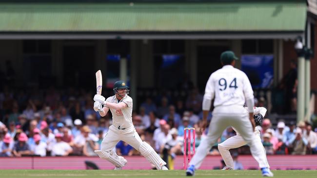 Luck is on his side: David Warner is unbeaten early on day two. Picture: Getty