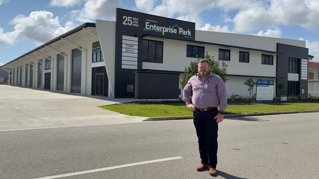 Colliers sales and leasing executive Aaron Power has seen a quick uptake of leases at the Townsville Enterprise Park warehouse complex, located at 25 Greg Jabs Drive, Garbutt. Picture: Supplied.