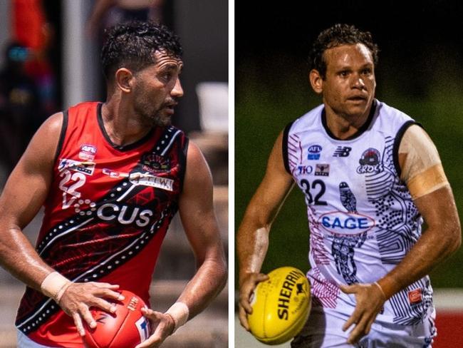 Marlion Pickett and Steven Motlop in the 2024-25 NTFL season.