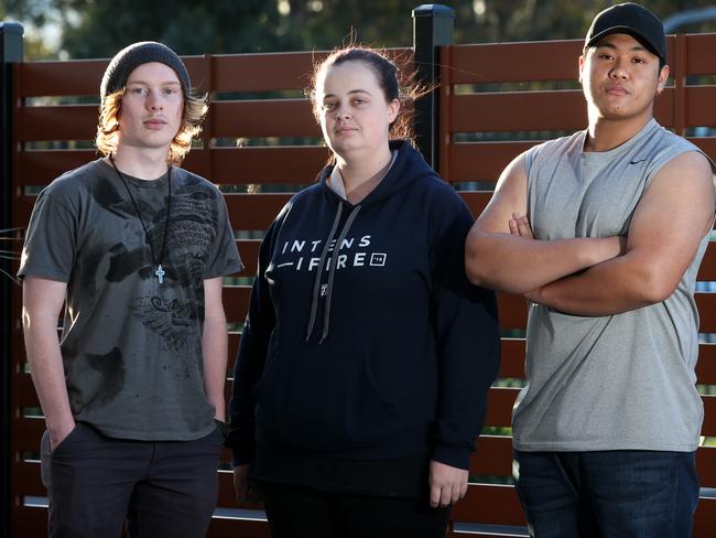 Pictured at Inspire Church in Hoxton Park is Mitchell Wilkinson 18 , Jayde Richards 22 and Tony Vorachit 19 all of whom are studying part time but are all job seekers. Picture: Richard Dobson