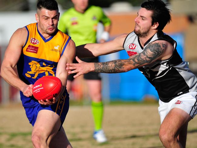 Sonny Briz in action for Taylors Lakes in the EDFL. Picture: Jamie Morey