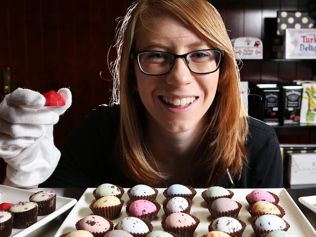 Melissa Redman retail assistant at the Chocolate Trading Co. New ABS stats show Tasmanians and Northern Territorians obtained the highest proportion of energy from snacks and confectionary. Picture Nikki Davis-Jones