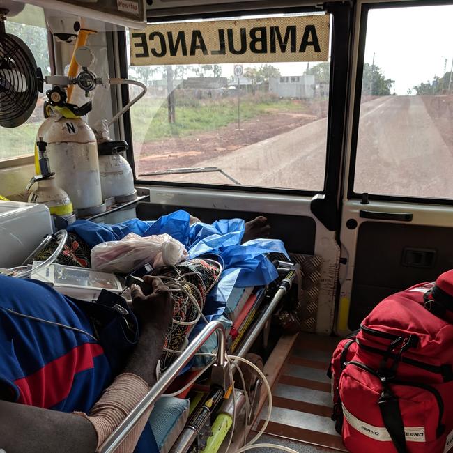 Inside a bush ambulance in the NT in 2017.