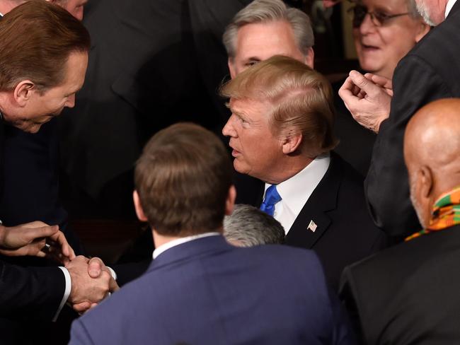 US President Donald Trump arrives for the State of the Union address. Photo: AFP/SAUL LOEB