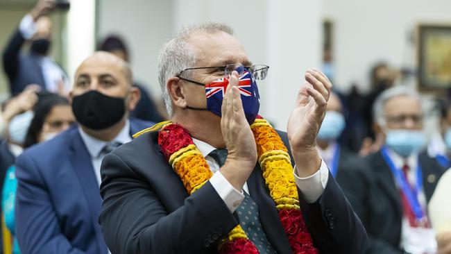 The Prime Minister during a visit to an Australian Indian Community Centre in Melbourne over the weekend.. Picture: NCA NewsWire / Daniel Pockett