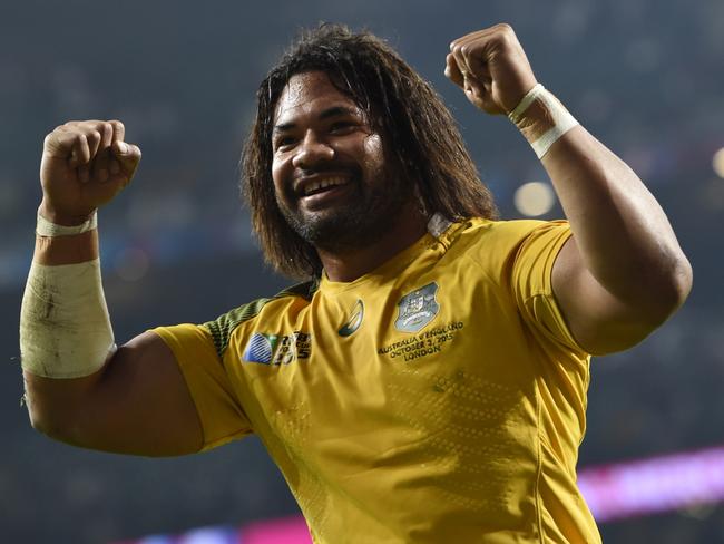 Australia hooker Tatafu Polota-Nau enjoys the winning feeling.