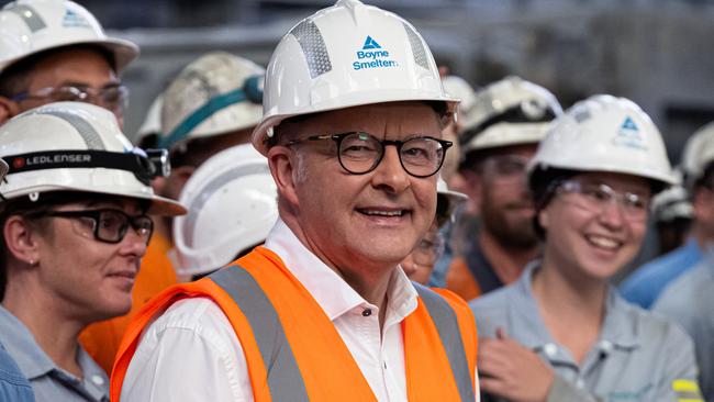 GLADSTONE, AUSTRALIA - NewsWire Photos - March 18, 2025: The Prime Minister Anthony Albanese during a visit to the Rio Tinto Boyne Smelters in Gladstone, QLD.  Picture: NewsWire / Paul Beutel