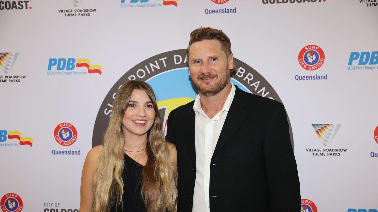 Billie Klein and Timon Klein at the Surf Life Saving Queensland Point Danger Branch centennial celebration at Sea World for Gold Coast at Large. Picture, Portia Large.