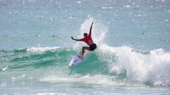 North Narrabeen surfer Tru Starling in action at the 2023 Gold Coast Open at Burleigh Heads. Photo: WSL/Callister