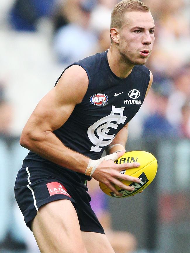 No.10 draft pick Harry McKay kicked four goals in his first game of the season.