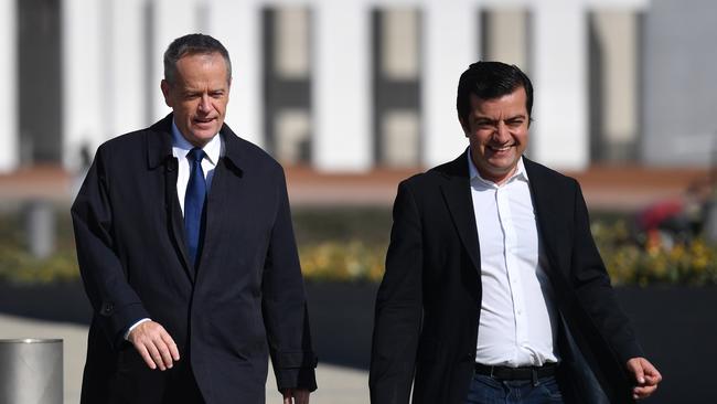 Former Labor leader Bill Shorten and ex-senator Sam Dastyari.