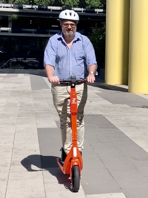 Craig Cook tries out the new Neuron e-scooters