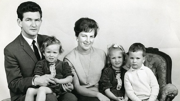 Bob Hawke and first wife Hazel with their young children.