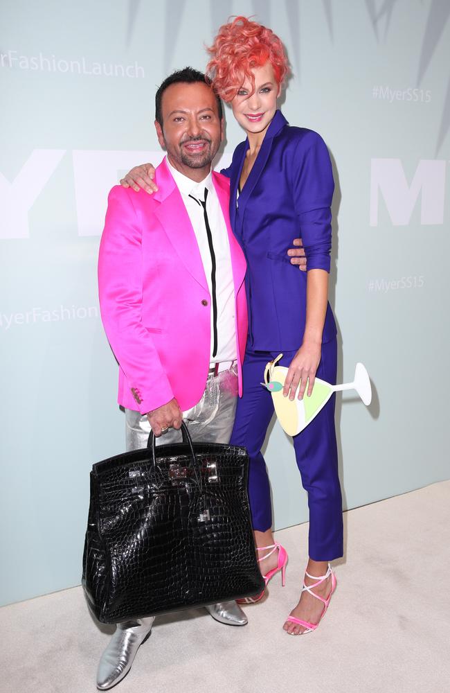 Colourful fashion identities: Make-up maestro Napoleon Perdis and Kate Peck at the Myer show.